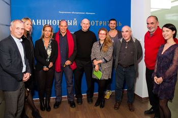 Yannis Varoufakis and Defne Ayas at the “Stationmaster” exhibit